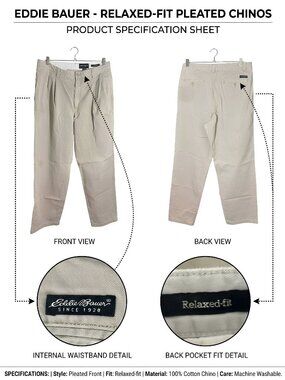 EDDIE BAUER - RELAXED-FIT PLEATED CHINOS